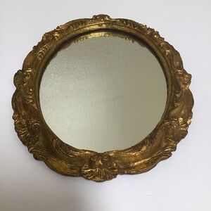 Vintage Italian Florentine Oval Wall Mirror Gilted Florentia Hand Made In Italy